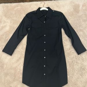 Black Button Down Theory Designer Dress